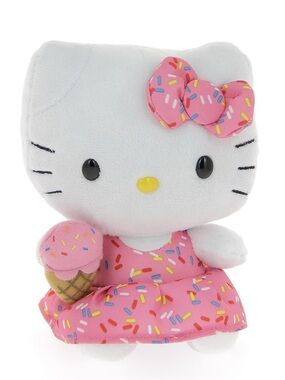 Hello Kitty White Plush with Sprinkles and Ice Cream